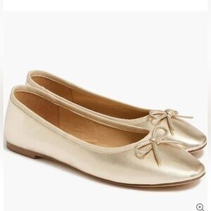 J. Crew Factory Classic Ballet Flats, Gold, Size 9